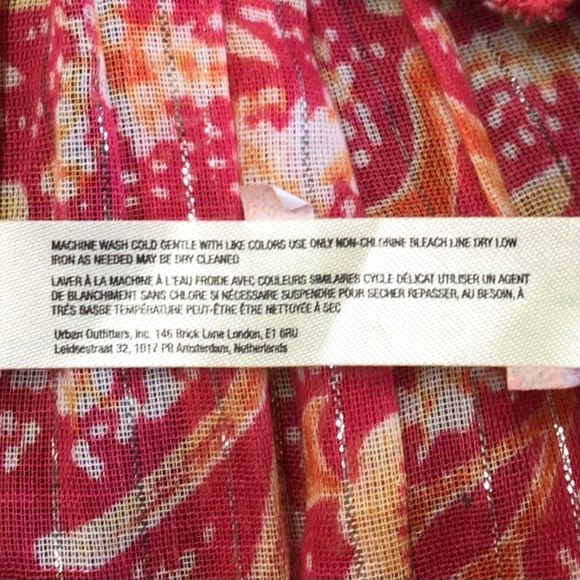 Womens NWT sleeveless red & orange print ANTHROPOLOGY jumpsuit / size XL - Picture 6 of 6